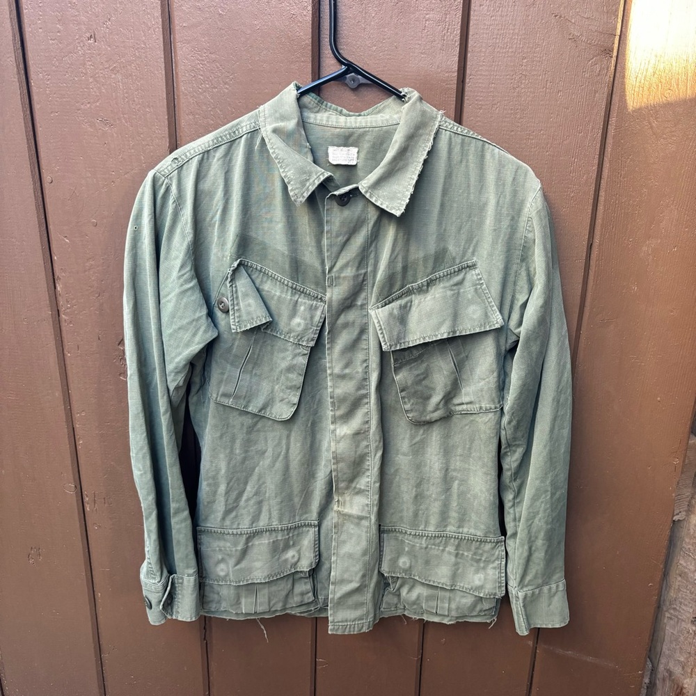 Vintage US.ARMY Military Jacket 70s Fatigue 4th S Cotton KHK 8405-935-4705 Used